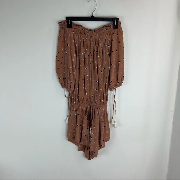 Anthropologie Faithfull the Label Off the Shoulder Polka Dot Print Size 4 - Picture 4 of 8